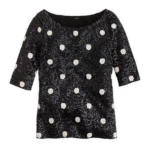 J. Crew Polka Dot sequin top